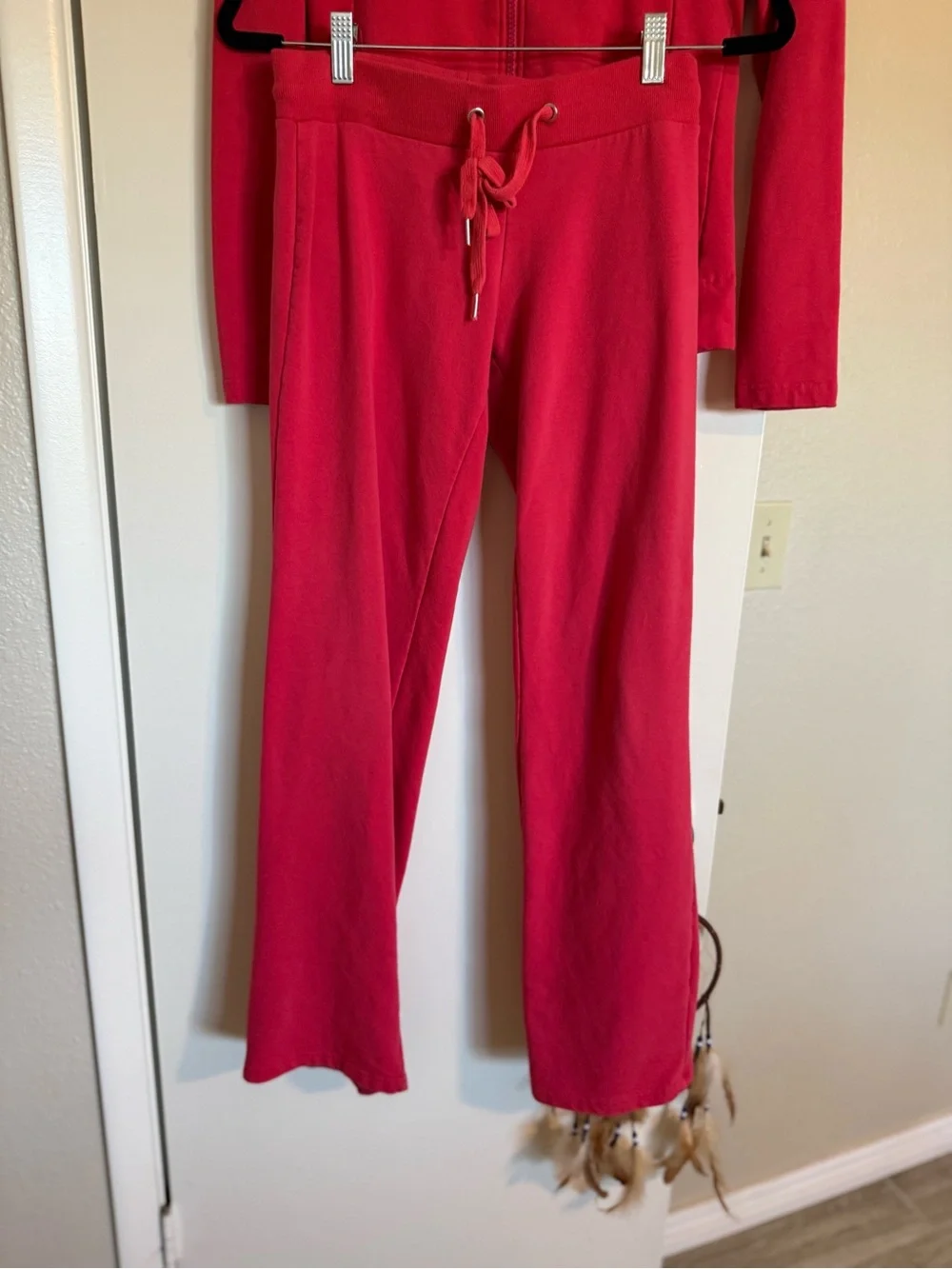 Juicy Couture Red Hoodie and Drawstring Track Pants Set